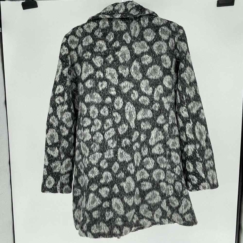 LOFT NWT LEOPARD ANIMAL PRINT WOOL BLEND GRAY BLACK COAT JACKET LARGE - Picture 4 of 9